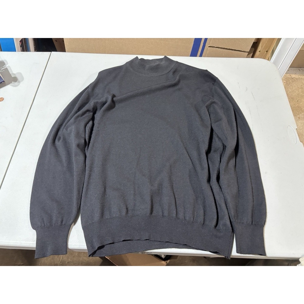 Gran Sasso Woman's Mock Neck CASHMERE Sweater Gray Italy Size L